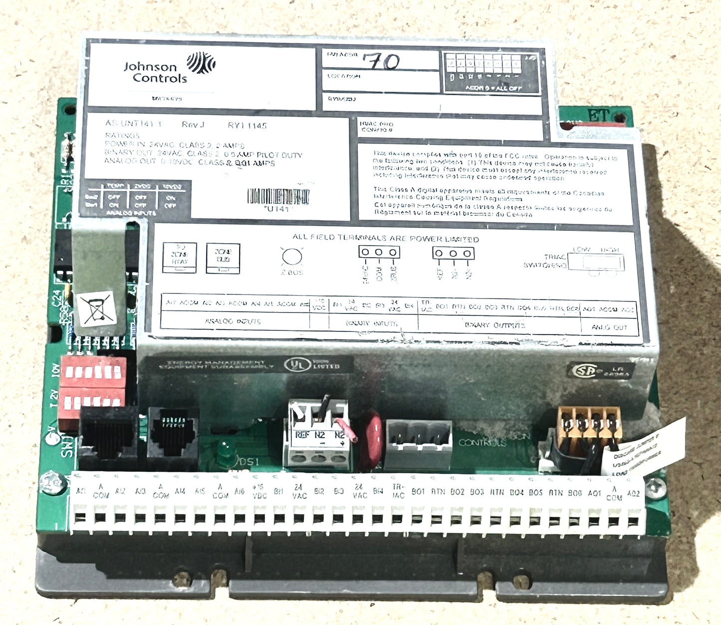 JOHNSON CONTROLS AS-UNT141 CONTROLLER