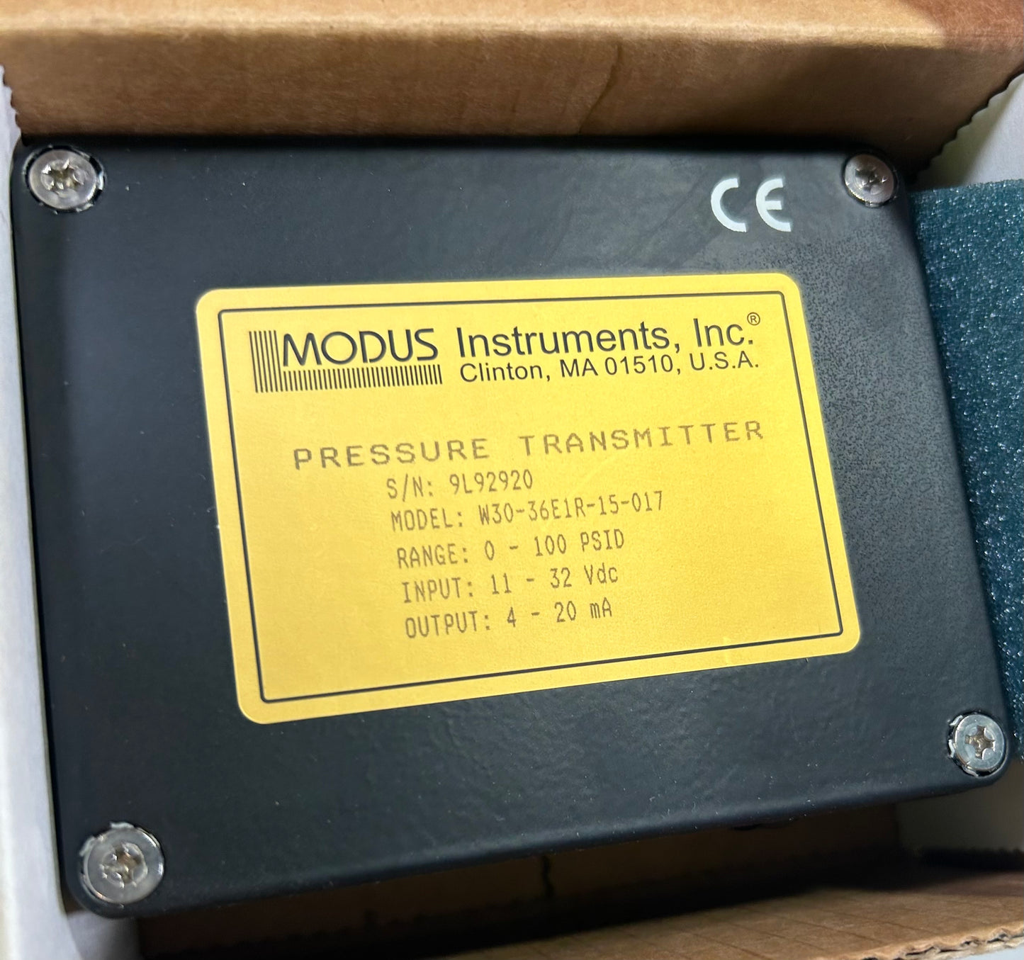 MODUS W30-36E1R-15-017 WET PRESSURE TRANSMITTER