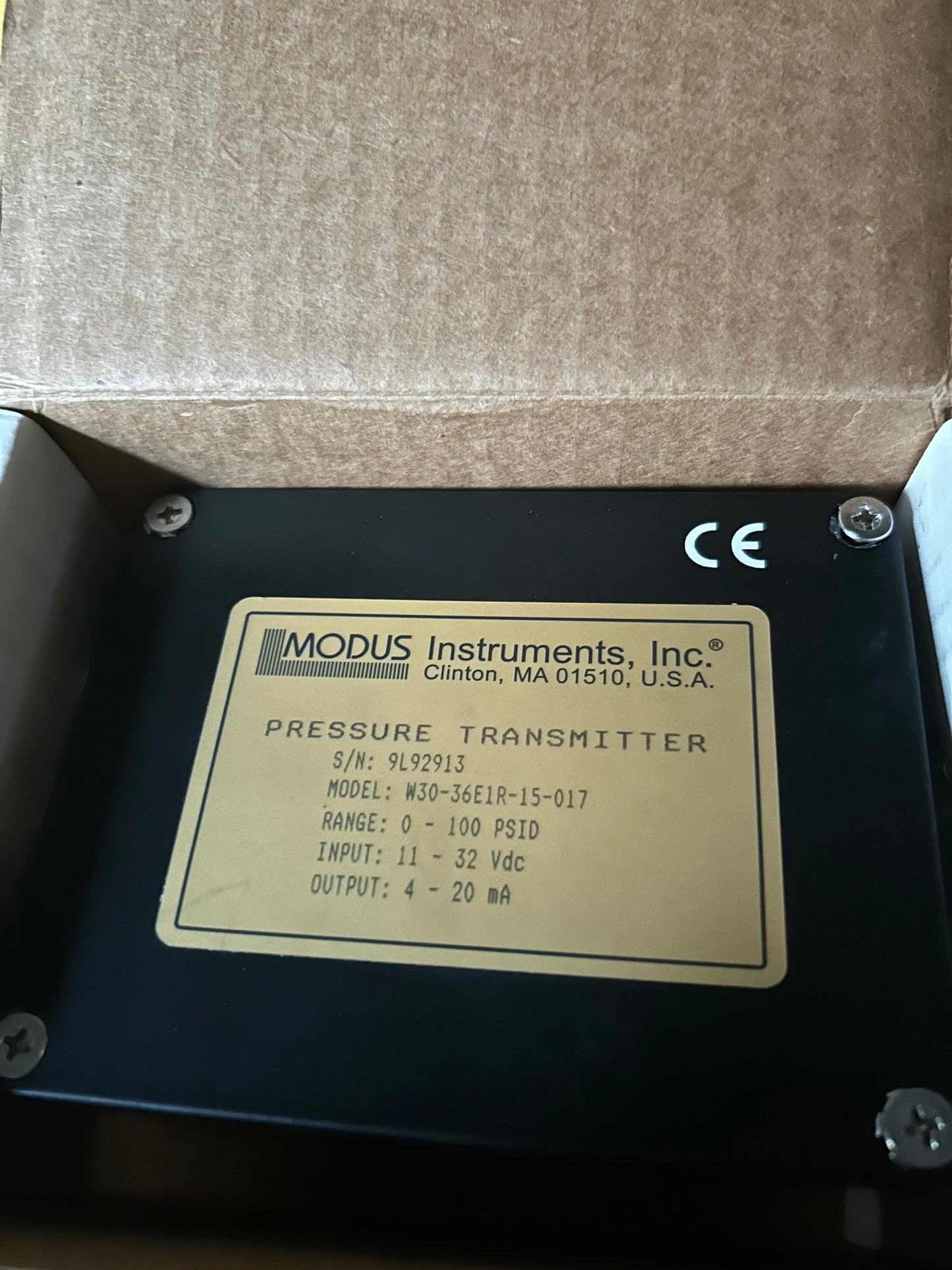 MODUS W30-36E1R-15-017 WET PRESSURE TRANSMITTER
